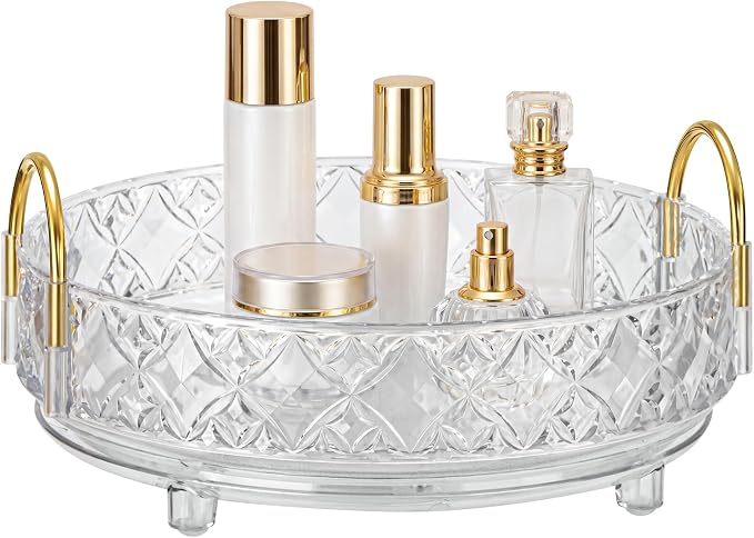 360 Rotating Makeup Organizer for Vanity, Adjustable Perfume Organizer for by LAREKUN