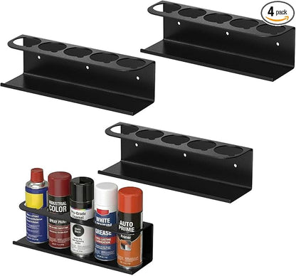 Touri 4 Pack Spray Can Holder for Garage and Workspace, Wall-Mounted Steel by Touri