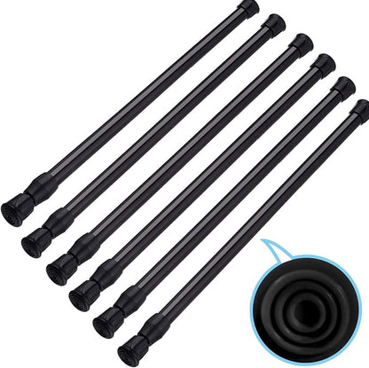 SIQUK 6 Pack Cupboard Bars Adjustable Spring Tension Rods Black Refrigerator by SIQUK