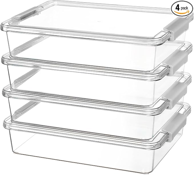 Vtopmart 4 Pack 6 Qt Plastic Storage Bins by Vtopmart