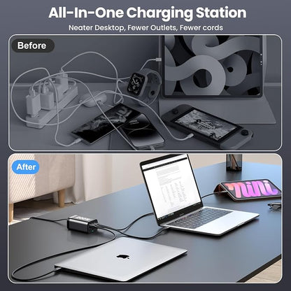 USB C Charger Block 200W Multi Port USB Fast Charging Station Hub GaN PPS PD - Image 3