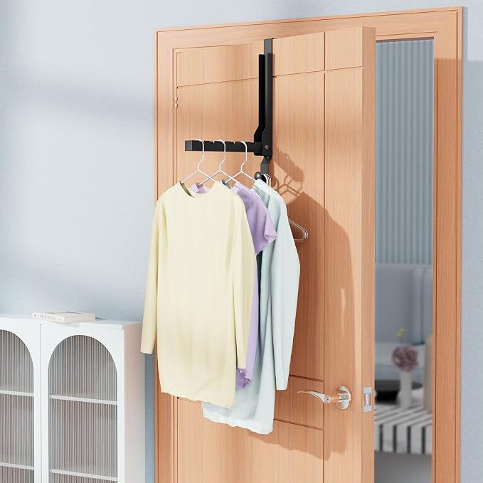 BAKON Over The Door Hanger Folding Clothes Drying Rack, Folding Hanging Coat - Image 9
