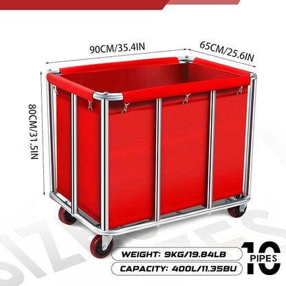 Commercial Laundry Cart on Wheels, 11.35 Bushels Large Laundry Roller, Heavy - Image 2