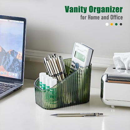 Black Makeup Brush Holder for Vanity, Bathroom Countertop Organizer 6 Cups - Image 4