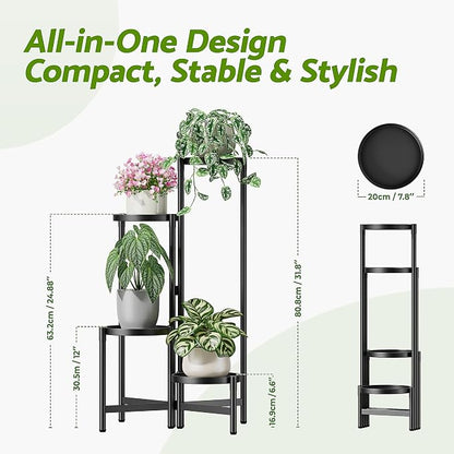 Tiered Plant Stand Indoor for Multiple Large Planter, 4 Tier Metal Corner Plant - Image 3
