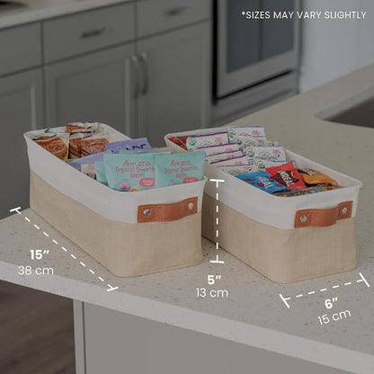 OrganiHaus Narrow Storage Bins 15x06in, Small Closet Bins - Image 5