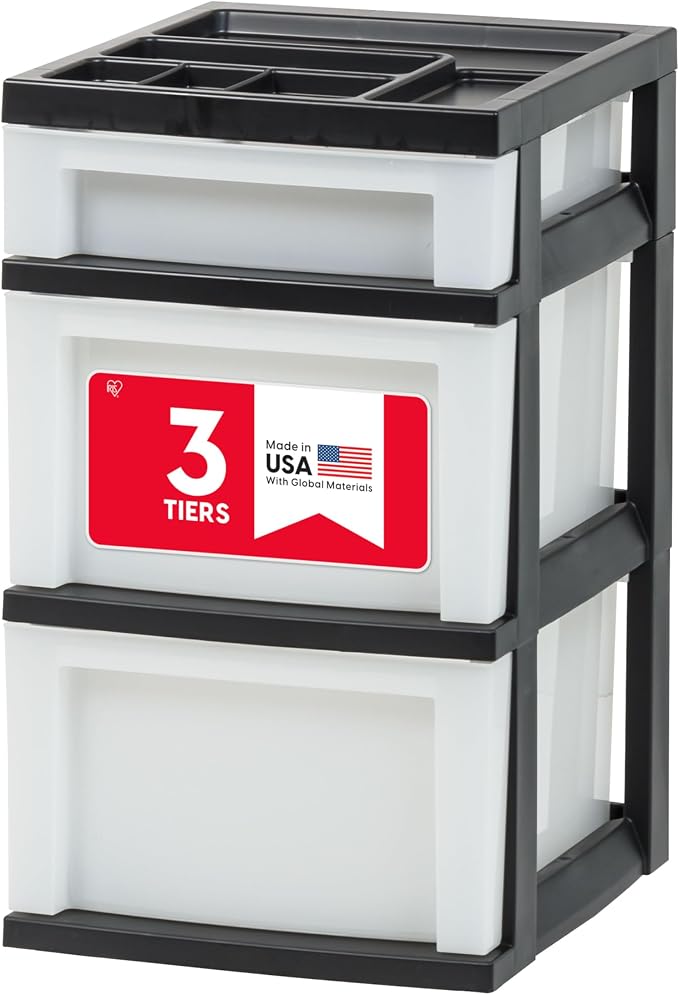 IRIS USA 3-Drawer Storage Cart, office essentials, classroom items, and by IRISUSA