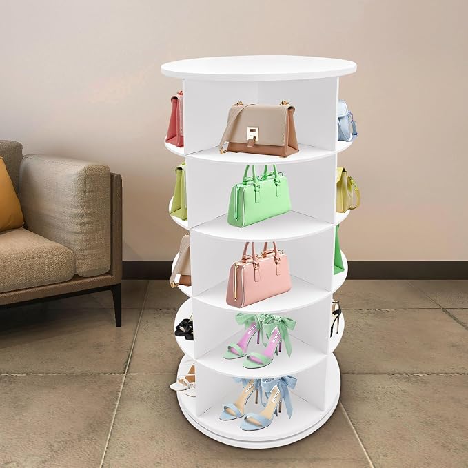 LYNICESHOP 5 Tier Rotating Shoe Rack 360° Freestanding Shoe Organizer | Holds - Image 5