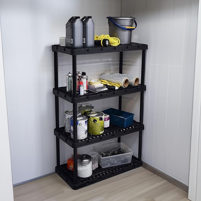 Gracious Living 3 Pack 4 Shelf Fixed Height Ventilated Heavy Duty Storage Unit - Image 5