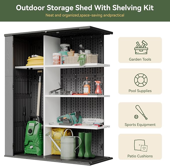 Aoxun 61 Cu.Ft Outdoor Storage Shed, Widened Outdoor Storage Cabinet Waterproof - Image 2