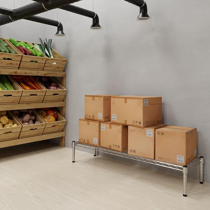 14" Deep x 48" Wide x 8" Height 1-Tier Wire Shelving Kit | NSF Commercial - Image 7