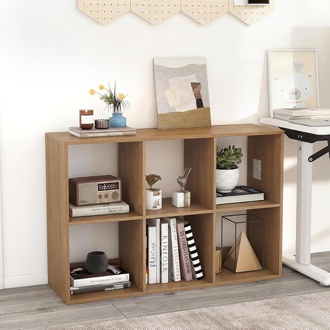 POWERSTONE 6 Cube Storage Organizer Set of 2, 3 Tier Cubby Bookshelf - Image 2