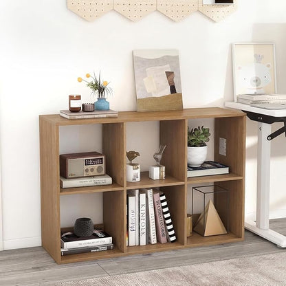 POWERSTONE 6 Cube Storage Organizer, 3 Tier Cubby Bookshelf Freestanding - Image 7