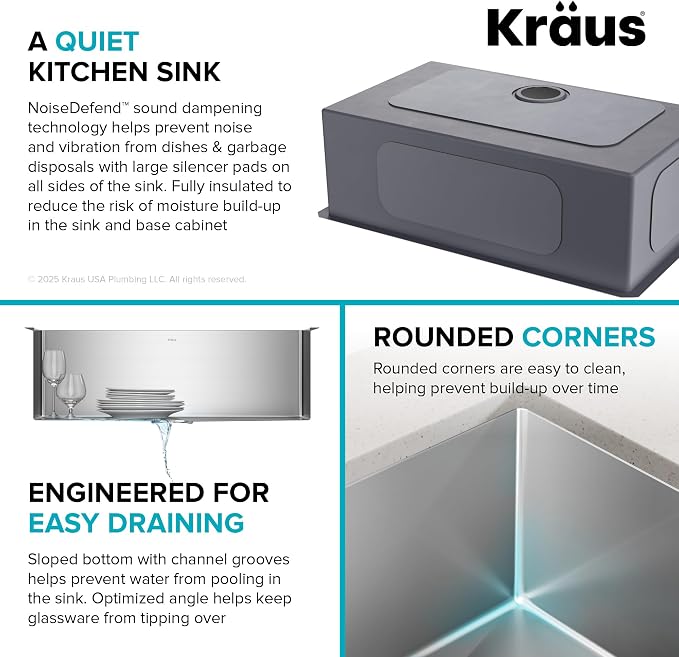 KRAUS Standart Pro 30 -inch Undermount Single Bowl 16 Gauge Stainless Steel - Image 10