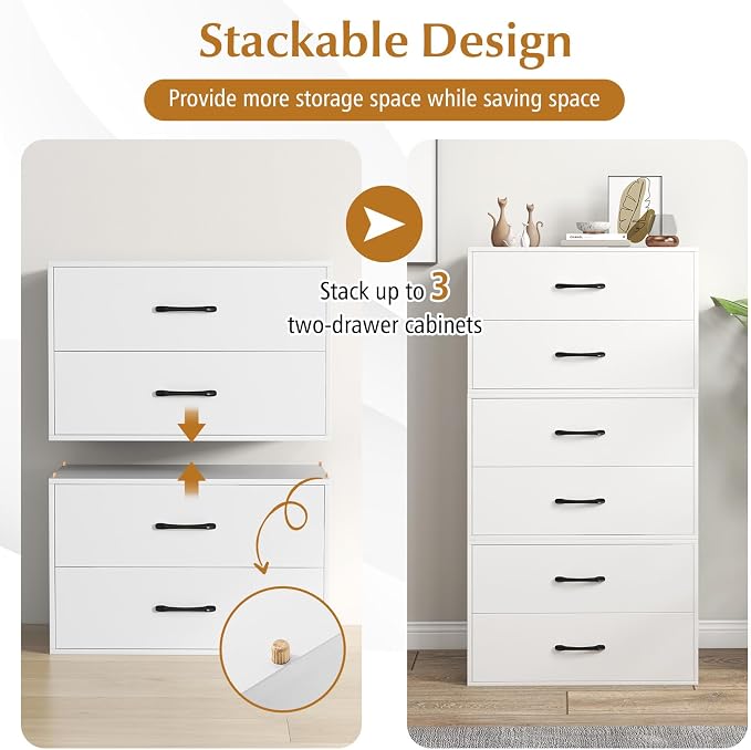 Giantex Stackable 2-Drawer Dressers - Image 5