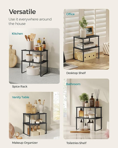 SONGMICS Cabinet Organizer Shelf, Kitchen Storage, Spice Rack, Expandable - Image 5