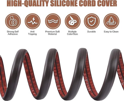 Floor Cord Cover Self Adhesive Cord Hider, 3.3FT Cable Management, Extension - Image 3