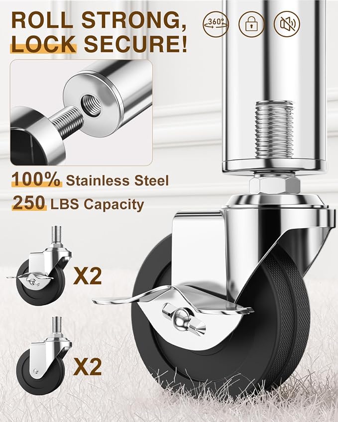 Upgraded 100% Stainless Steel Clothing Rack Load 760LBS, Heavy Duty Clothes - Image 4