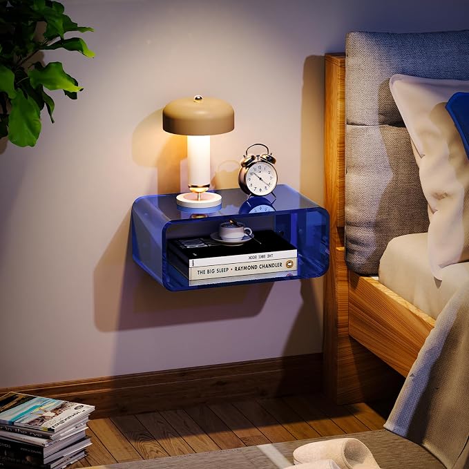 Acrylic Floating Nightstand, Bedside Table, Nightstand Shelf Wall Mounted - Image 9