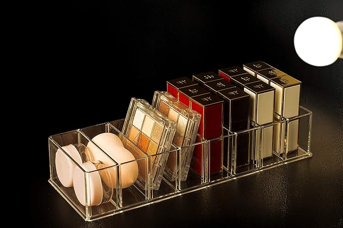 2 Pack Detachable Makeup Organizer, 8 Compartments Acrylic Cosmetic Storage - Image 4