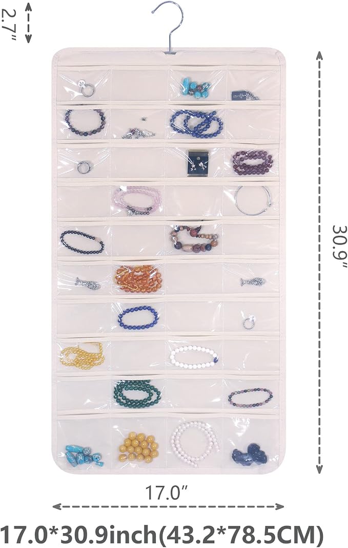 DIOMMELL 80 Pockets Hanging Jewelry Organizer - Image 2