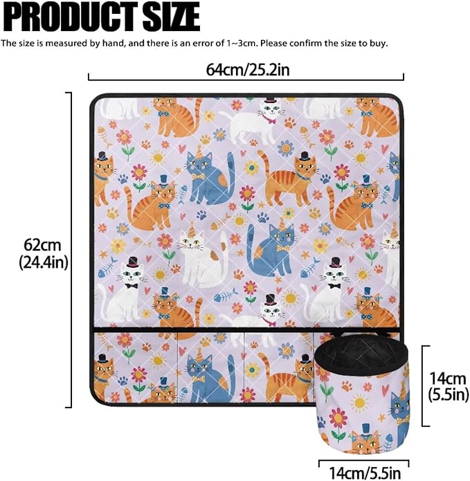 Purple Cat Flower Sewing Machine Mat - Image 5