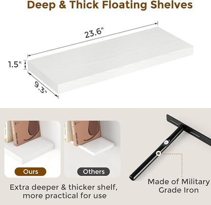 Black Floating Shelves 24 Inch Long 2 Pack - Image 3