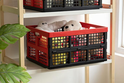 Eslite 34L Large Plastic Folding Storage Crates, Collapsible Crates - Image 8