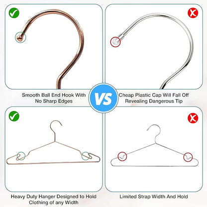 Rose Gold Metal Hangers, Heavy Duty Clothes Hangers - Image 5