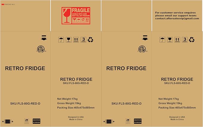 Retro Mini Fridge, 3.2 Cu. Ft. Small Refrigerator - Image 2