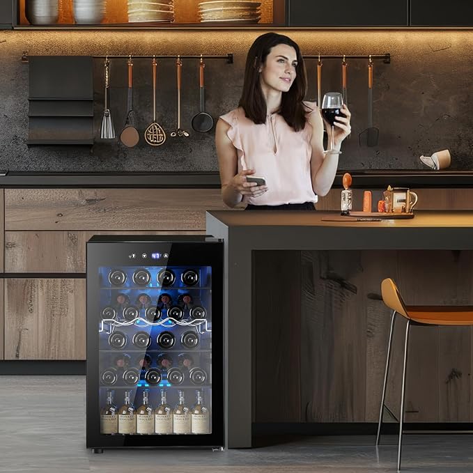 37 Bottle Wine Fridge, Freestanding 145 Can Beverage Refrigerator - Image 6