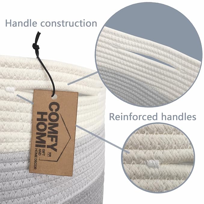 COMFY-HOMI Cotton Rope Woven Basket - Image 6