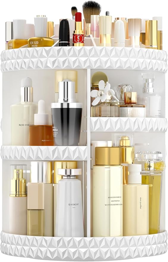 360 Rotating Makeup Organizer, DIY Adjustable Cosmetics Organizer, Professional by HEMTROY