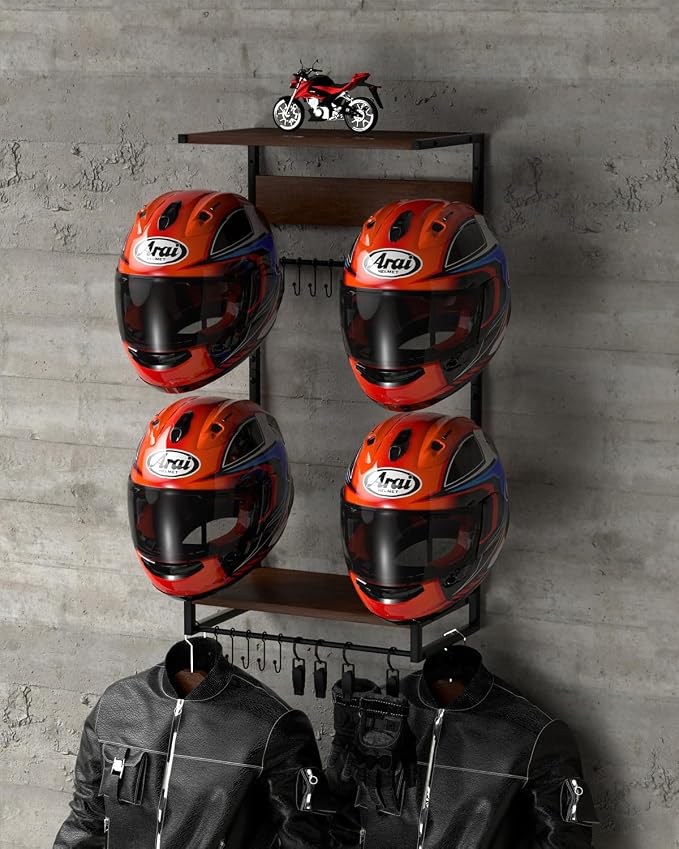 Vieshful Motorcycle Helmet Holder Wall Mount, Helmet Organize Rack - Image 7