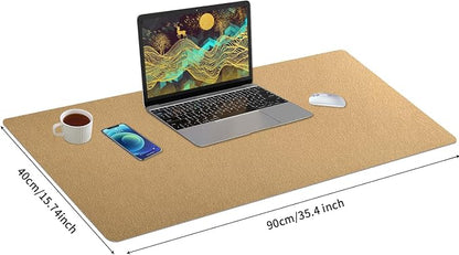 Bloss Gold Leather Desk Mat 35.4" x 15.7", Large Keyboard Pad - Image 2