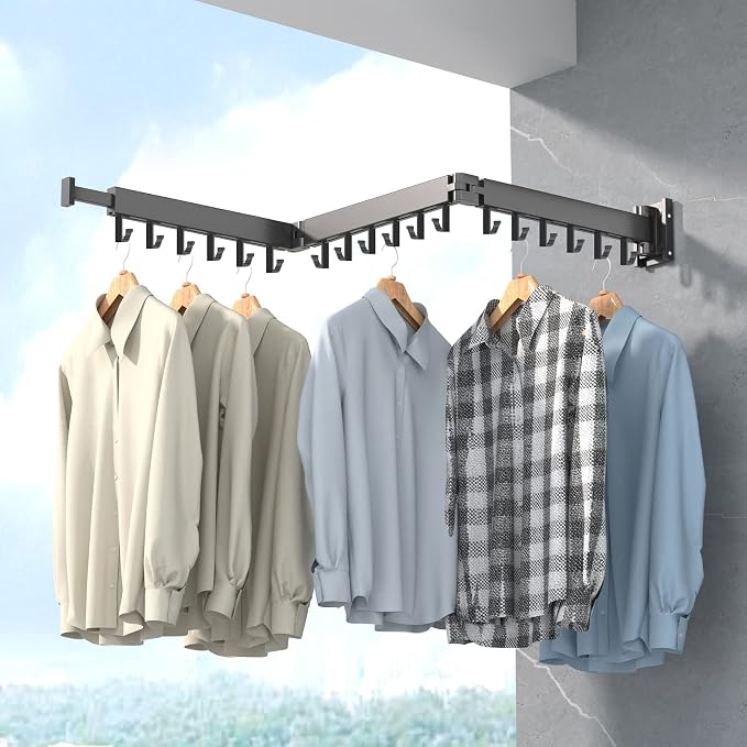 Clothes Drying Rack Wall Mounted, Laundry Rack Wall Wount, Drying Rack Clothing - Image 9