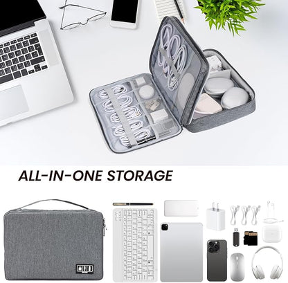 Large Electronic Organizer Travel Case, Double Layer Tech Pouch - Image 6