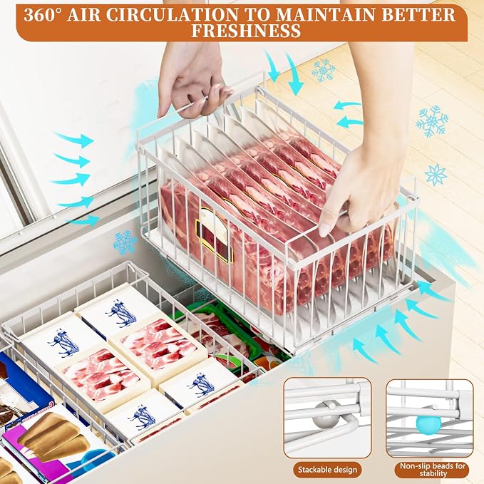 Large Freezer Organizer Bins, Upgrade Quick Expand/Collapse Feature, - Image 6