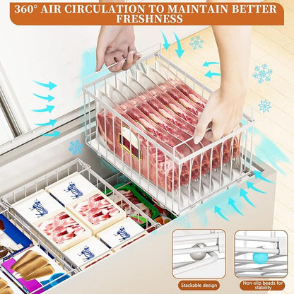 Large Freezer Organizer Bins, Upgrade Quick Expand/Collapse Feature, - Image 6
