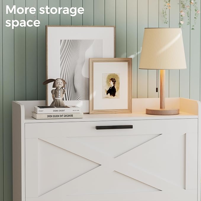 Homleke Farmhouse Shoe Storage Cabinet - Image 7