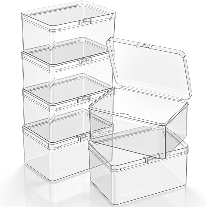 Jetec 6 Pieces Mini Plastic Clear Beads Storage Containers Box by Jetec