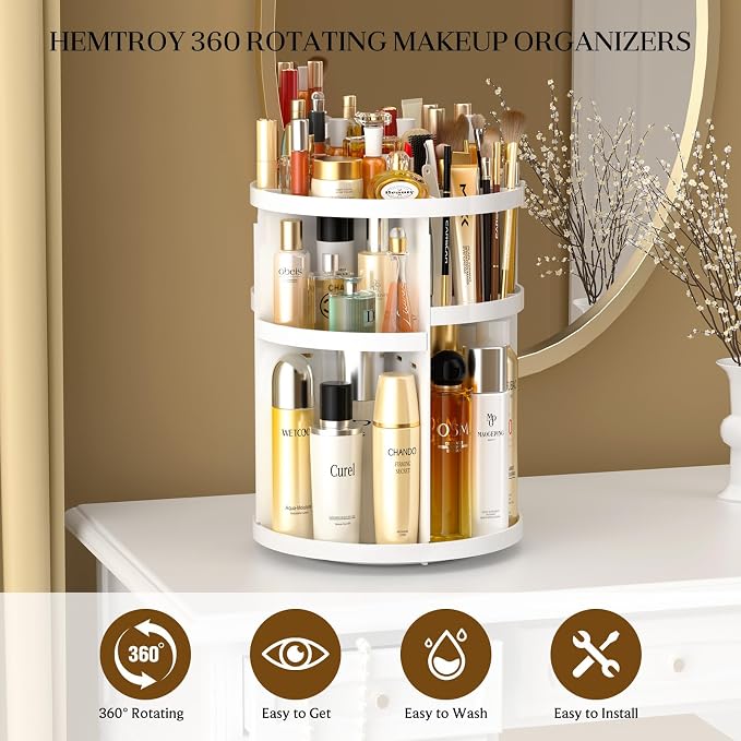 Makeup Organizer 360 rotating, Adjustable Skincare Organizers - Image 3