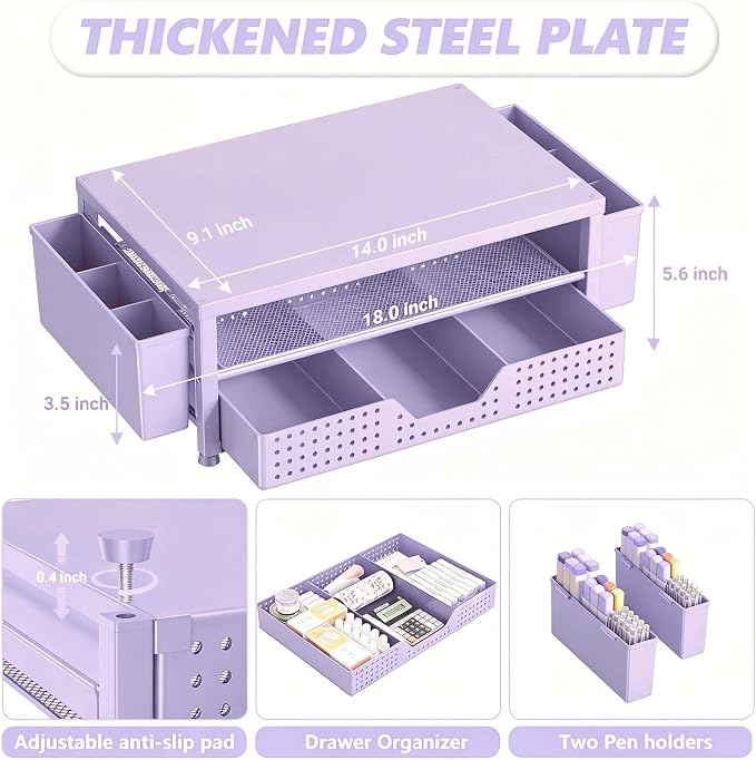 OPNICE Desk Organizers and Accessories, 2-Tier Computer Monitor Stand Riser - Image 7