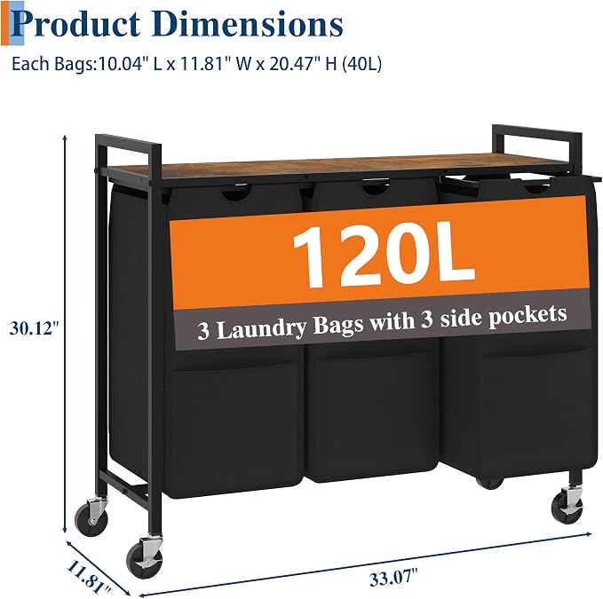 Garvee Rolling Laundry Hamper - Image 2