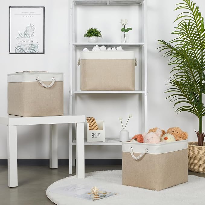 Bidtakay Large Storage Baskets for Organizing Fabric Closet Organizers Storage - Image 4
