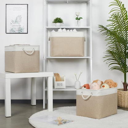 Bidtakay Large Storage Baskets for Organizing Fabric Closet Organizers Storage - Image 4