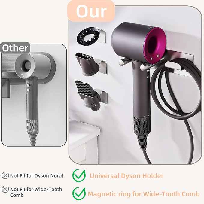 Dyson Hair Dryer Holder, Hair Dryer Wall Mount Organizer - Image 6