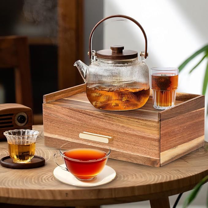 Tea Bag Organizer, Acacia Wood Tea Organizers and Storage Box, Tea Bag Holder - Image 4