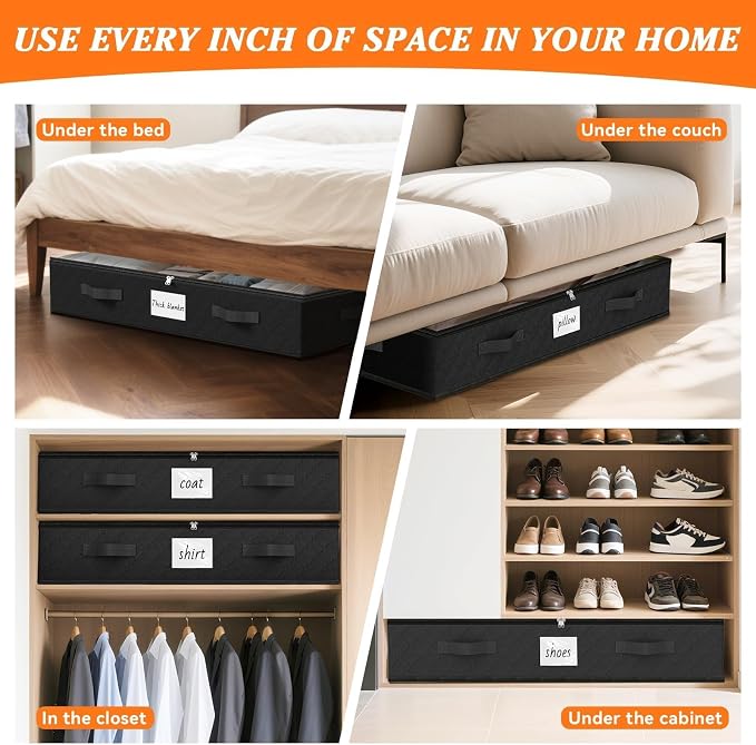 SpaceWhisper 90L Under Bed Storage Containers, Foldable Closet Organizers and - Image 7