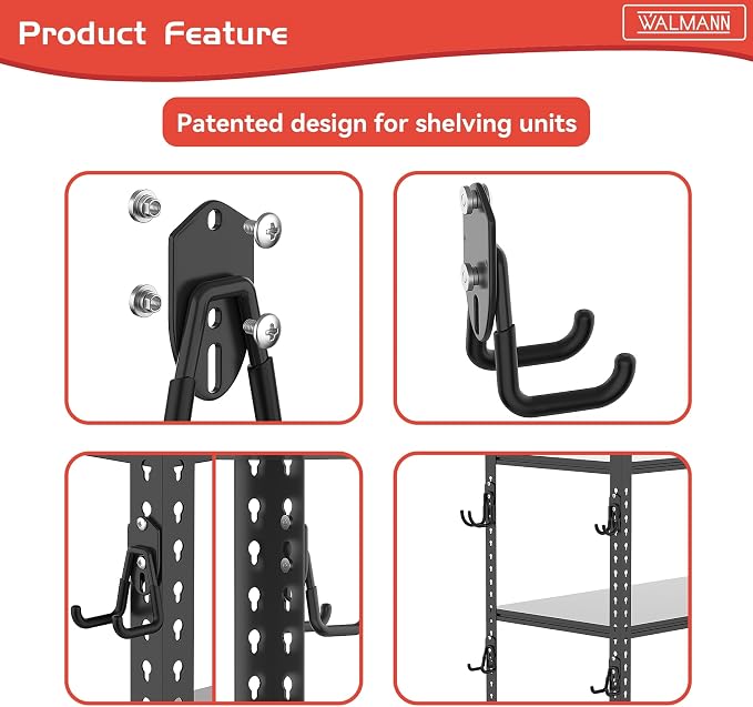 WALMANN 12 PCS Garage Storage Hooks, Wall Mount Utility Hooks - Image 4